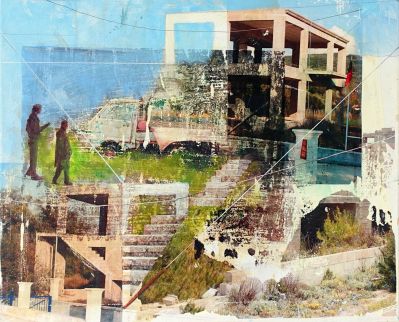 Zukunft vertagt - FotoFarben-Collage auf Leinwand, 50 x 60 cm