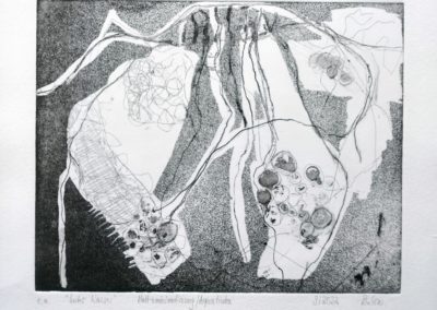 Unter Wasser - Kaltnadelradierung, Aquatinta auf Kupferdruckpapier, 2022, 24 x 30 cm, i.R.